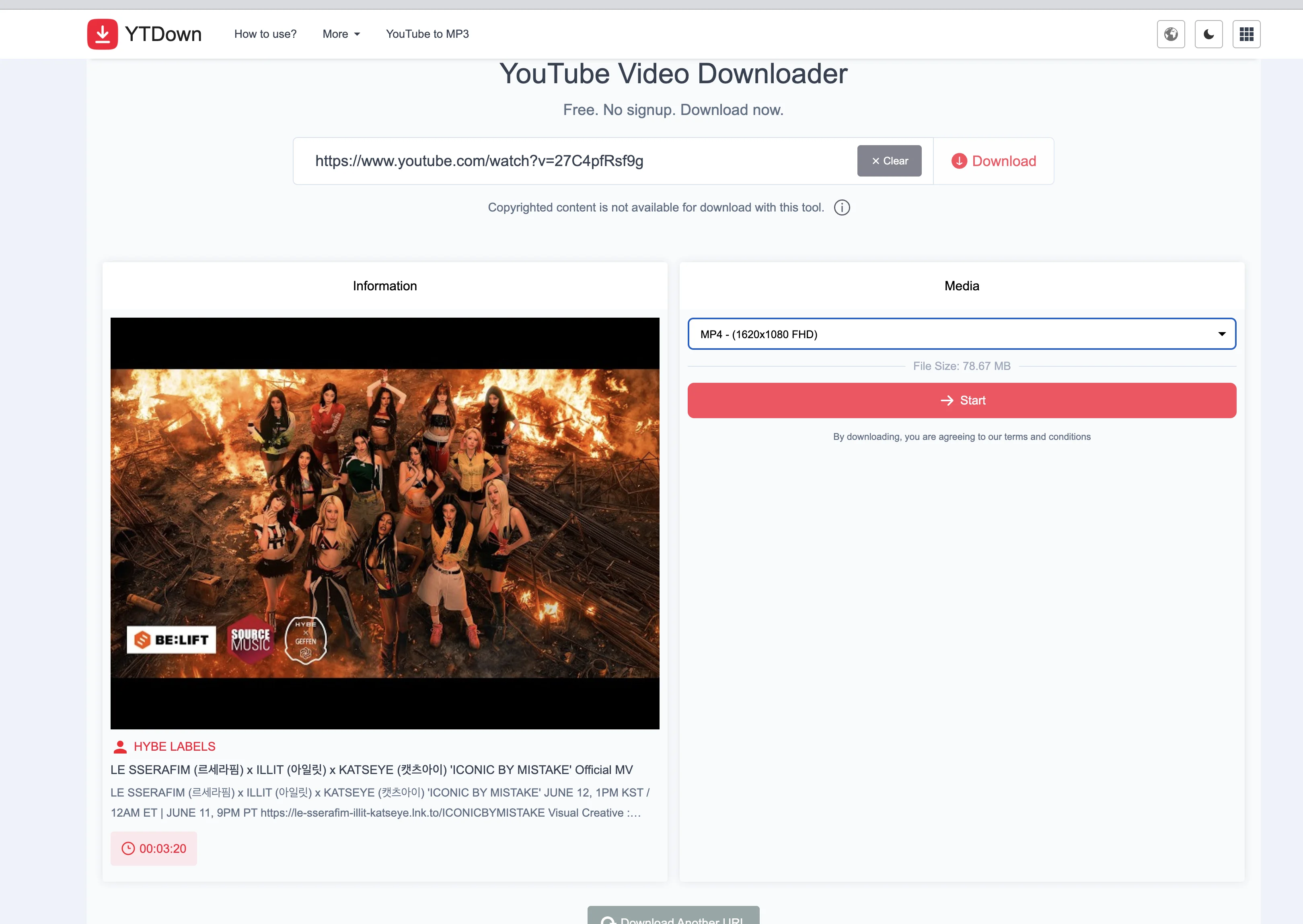 Obtaining matching video and music files from ytdown for a line distribution export